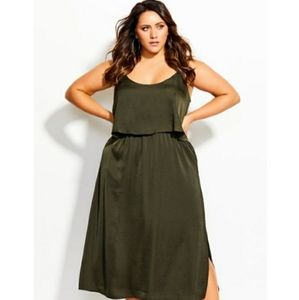 Double Layer Military Maxi Dress
